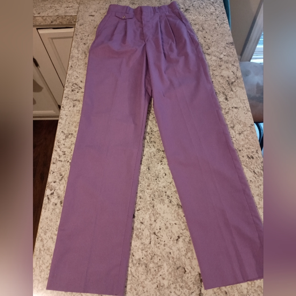 Vintage 80s 90s Palmetto's Pastel Purple Pleated High-Waisted Pants